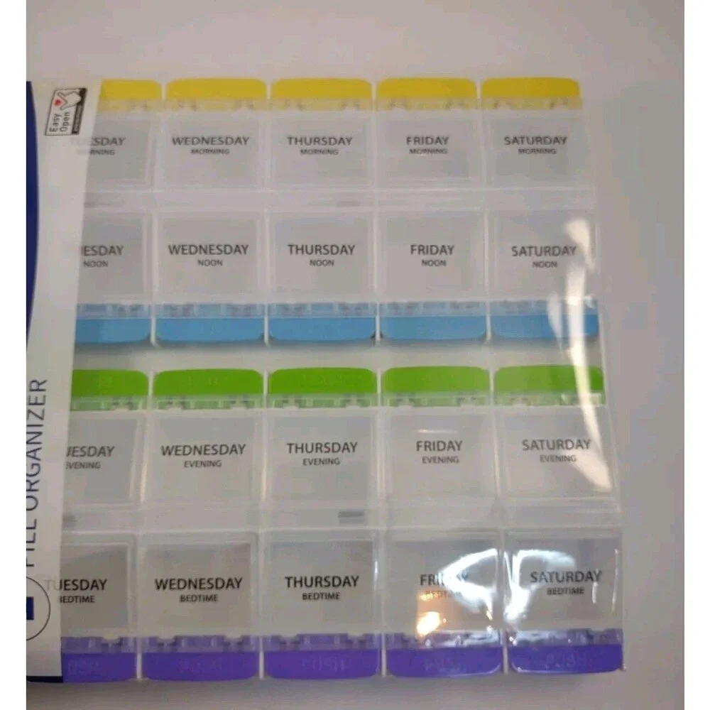 Pill Organizer, Weekly (7-Day), 4 Times a Day, Large 28 compartments Walgreens